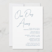 Dusty Blue Whimsical Script Chique op een dag afst Kaart (Voorkant)