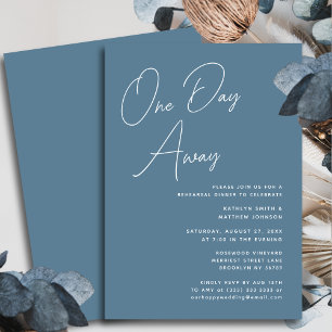 Dusty Blue Whimsical Script Chique op een dag afst Kaart