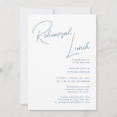 Dusty Blue Whimsical Script Chique repetitielunch Kaart (Voorkant)