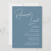 Dusty Blue Whimsical Script Chique repetitielunch Kaart (Voorkant)