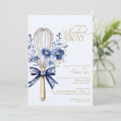 Dusty Blue Whisked Away Toile Vrijgezellenfeest Kaart (Staand voorkant)