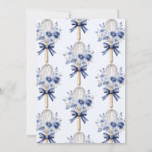 Dusty Blue Whisked Away Toile Vrijgezellenfeest Kaart (Achterkant)