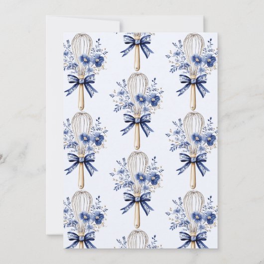 Dusty Blue Whisked Away Toile Vrijgezellenfeest Kaart (Achterkant)