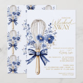 Dusty Blue Whisked Away Toile Vrijgezellenfeest Kaart (Voorkant / Achterkant)