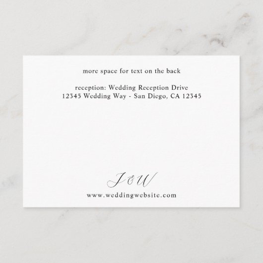 Dusty Blue & White Bloemen Details Informatiekaartje (Achterkant)