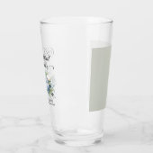 Dusty Blue White Bloemen repetitie diner Glas (Links)