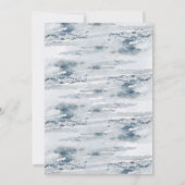 Dusty Blue & White Blush Floral Beach Wedding Kaart (Achterkant)