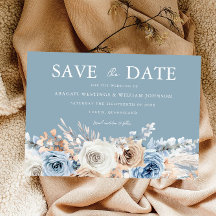 Dusty Blue & White Bohemian Floral Modern Wedding