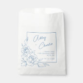 Dusty Blue White Botanical Weddenschap Favor Bedan Bedankzakje (Voorkant)