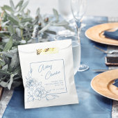 Dusty Blue White Botanical Weddenschap Favor Bedan Bedankzakje