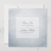 Dusty Blue White Chuppah Wedding Invitation Kaart (Achterkant)