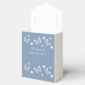 Dusty Blue White Daisy Butterfly Vrijgezellenfeest Bedankdoosjes (Geopend)