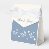 Dusty Blue White Daisy Butterfly Vrijgezellenfeest Bedankdoosjes (Voorkant Zijde)