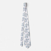 Dusty Blue & White Elegant Eucalyptus Wedding Stropdas (Achterkant)