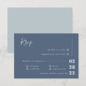 Dusty Blue White en Gray Calligraphy RSVP Wedding Kaartje (Voorkant / Achterkant)