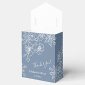 Dusty Blue White Floral | Aangepast huwelijk Bedankdoosjes (Geopend)