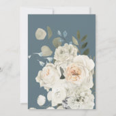 Dusty Blue White Floral Bridal Shower Kaart (Achterkant)