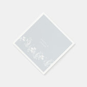 Dusty Blue White Floral Custom Vrijgezellenfeest Servet (Hoek)