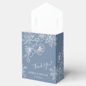 Dusty Blue White Floral | Custom Wedding Bedankdoosjes (Geopend)