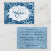 Dusty Blue, White Floral Damask Enclosure Kaart (Voorkant / Achterkant)