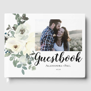 Dusty Blue & White Floral Foto 2 Gastenboek