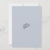Dusty Blue White Floral Gold Lijst Wedding Kaart (Achterkant)