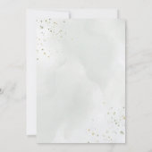 Dusty Blue & White Floral Greenery Rustic Wedding Kaart (Achterkant)