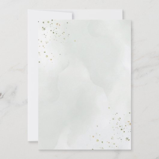 Dusty Blue & White Floral Greenery Rustic Wedding Kaart (Achterkant)