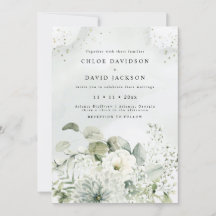Dusty Blue & White Floral Greenery Rustic Wedding