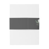 Dusty Blue & White Floral- grijs Uitnodigingen Wikkel (Achterkant Voorbeeld)