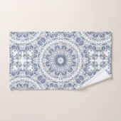Dusty Blue White Floral Mandala Handdoek (Handdoek)