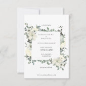 Dusty Blue & White Floral Save the Date w Photo (Voorkant)