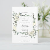 Dusty Blue & White Floral Save the Date w Photo (Staand voorkant)