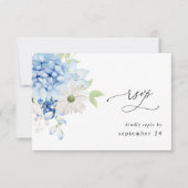 Dusty Blue & White Floral w Meal RSVP (Voorkant)