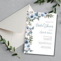 Dusty Blue White Floral Waterverf Vrijgezellenfees