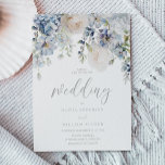 Dusty Blue & White Floral Wedding Invitation Kaart<br><div class="desc">Dusty Blue & White Floral Wedding Invitation - Ook verkrijgbaar als digitale uitnodiging Zie bijbehorend collectie in Niche en Nest Store</div>