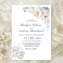 Dusty Blue White Floral Wedding