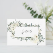 Dusty Blue & White Floral Wedding Routebeschrijvin Informatiekaartje (Staand voorkant)
