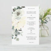 Dusty Blue & White Floral Wedding - White 2 Kaart (Staand voorkant)