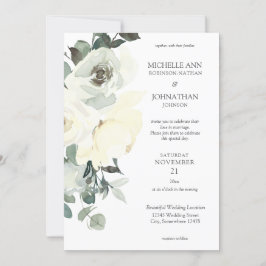 Dusty Blue & White Floral Wedding - White 2 Kaart