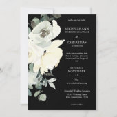 Dusty Blue & White Floral Wedding - Zwart Kaart (Voorkant)