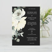 Dusty Blue & White Floral Wedding - Zwart Kaart (Staand voorkant)