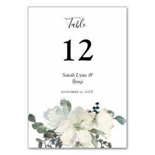 Dusty Blue & White Floral - White V2 Kaart