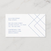 Dusty Blue White Geometric Real Estate Agent Visitekaartje (Achterkant)