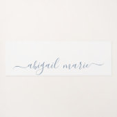 Dusty Blue & White gepersonaliseerd script omkeerb Yogamat (Achterkant (horizontaal))