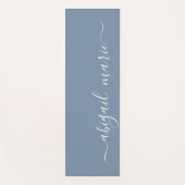 Dusty Blue & White gepersonaliseerd script omkeerb Yogamat (Voorkant)