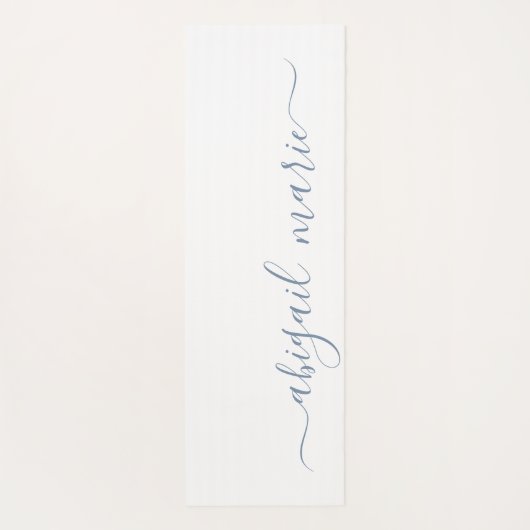 Dusty Blue & White gepersonaliseerd script omkeerb Yogamat (Achterkant)