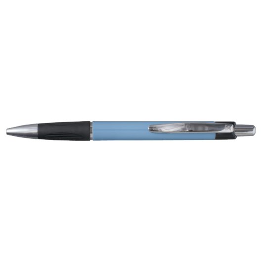 Dusty Blue White Grey Monogram Script Naam Stijlvo Pen (Achterkant)