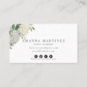 Dusty Blue & White Hydrangea Social Media Visitekaartje (Achterkant)