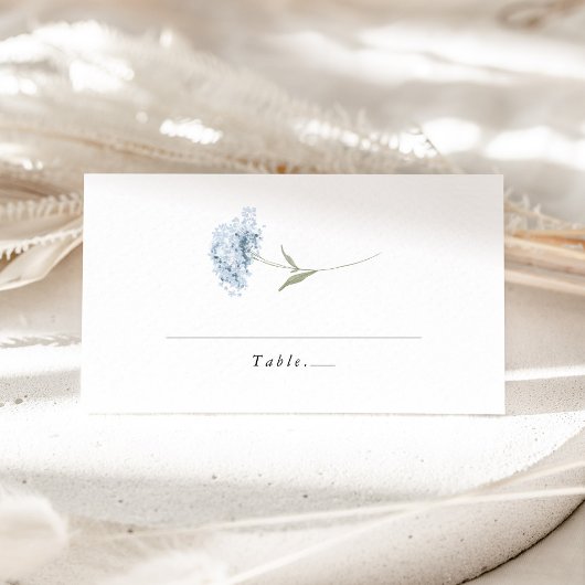 Dusty Blue White Hydrangea Watercolor Wedding Plaatskaartje